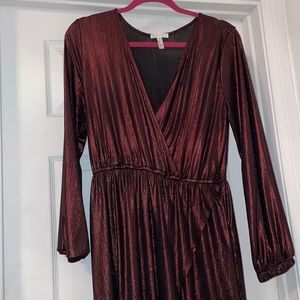 Leith burgundy dress with shimmer.